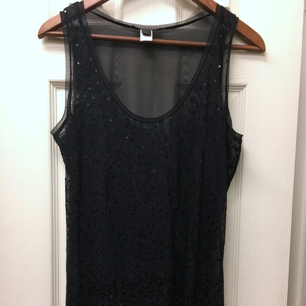 Express Black Sequin Tank Top